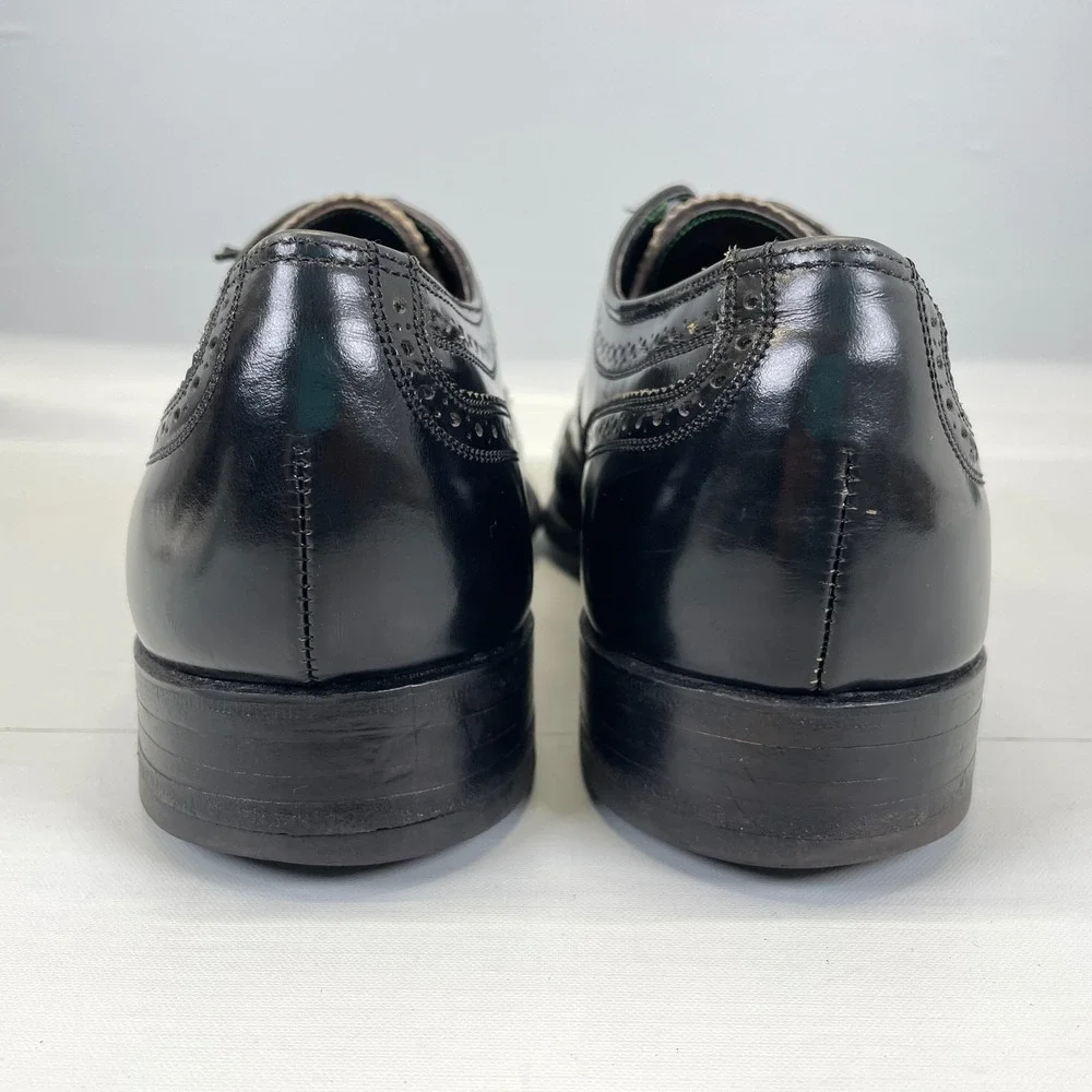 Florsheim Imperial Wingtip Oxford Shoes Mens Size 10 D Black Leather Lace Up